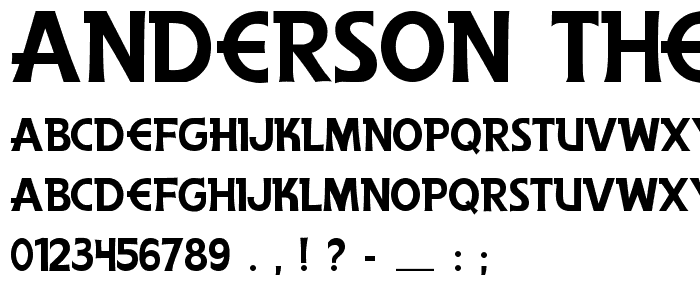 Anderson The Secret Service font
